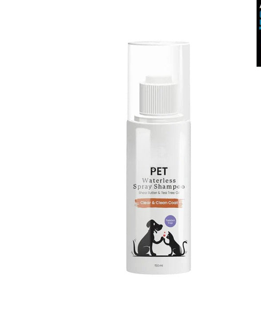 Pet Waterless Spray Shampoo for Dogs & Cats (150 ml) | No-Rinse, Shea Butter & Tea Tree Oil Cleanser for Soft, Fresh Coats