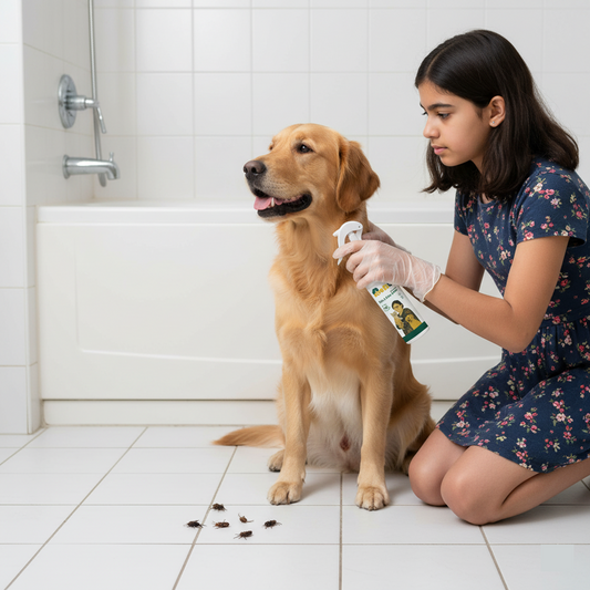 Tick & Flea Spray with Neem & Aloe Vera (250 ml) | Fast-Acting, Soothing, Daily Protection